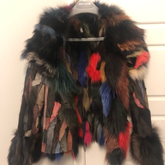 Recycled genuine luxurious fox fur jacket - Picture 2 of 8